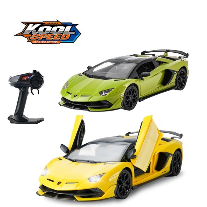 Машинка на радіокеруванні "Lamborghini" на батарейках оливкова/жовта (44,5x21,5x18,5 см)/Kool Speed