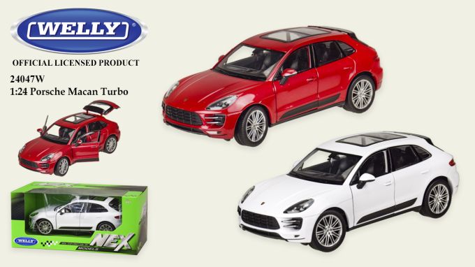 Машина мет. WELLY арт. 24047W 1:24 PORSCHE MACAN TURBO, відкр.двері, багажник, 2 кольори,р-