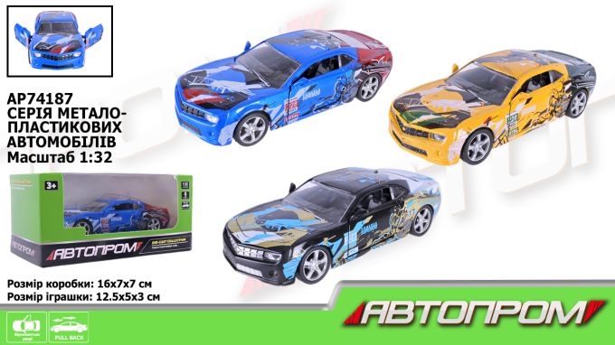 Машина мет. АВТОПРОМ арт. AP74187 (48шт/2) 1:32,3 кольори, відкр.двері,короб.16*7*7см