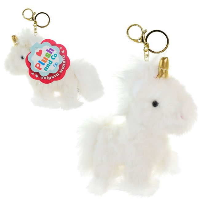 М'яка іграшка Plush and Co арт. PLC25021 (200шт) білий єдиноріг брелок 15см