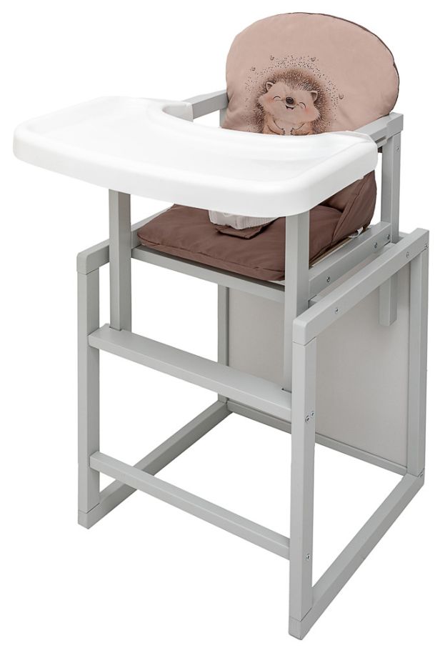 Стільчик-трансформер Babyroom Пеппі-250 сірий капучино / шоколад (їжачок, серця)