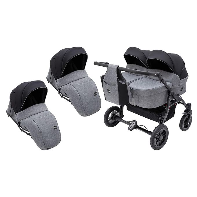 Коляска 2 в 1 для двійні Bair Sorento DUO BS-04 графіт / чорний