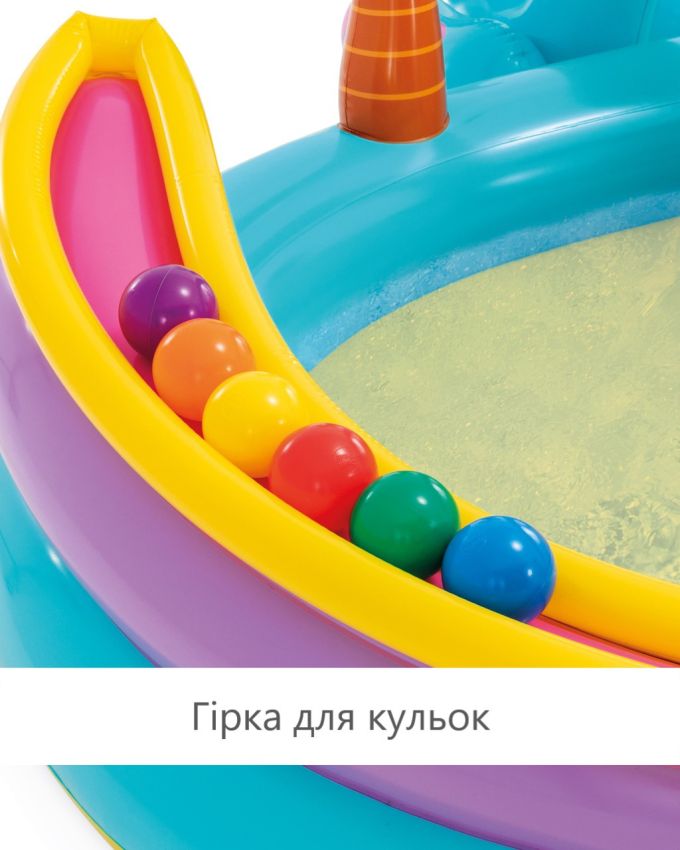 Дитячий надувний басейн "Dinoland" з гіркою та фонтанчиком Intex 57135