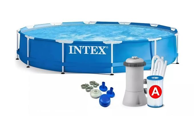 Каркасний басейн Intex 28212 (76*366 см. об'єм: 6503 л. картриджний фільтр-насос 2006 л/год)