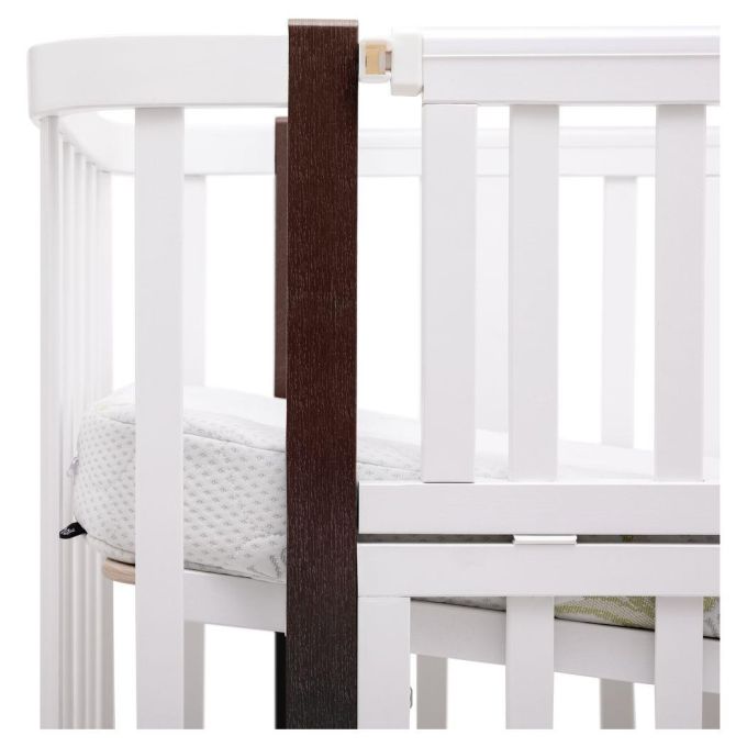 Ліжко Babyroom Місяць LU-3 маятник, шухляда білий / венге