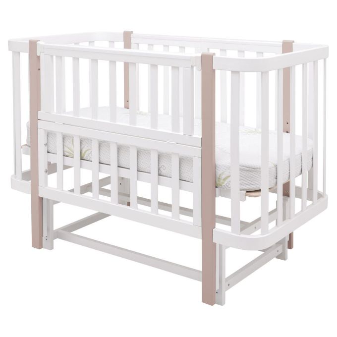 Ліжко Babyroom Місяць LU-2 маятник білий / капучино