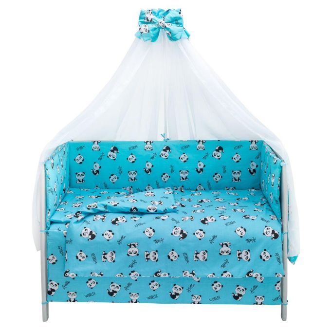 Дитяча постіль Babyroom Gold RG-08 блакитний (пандочки)