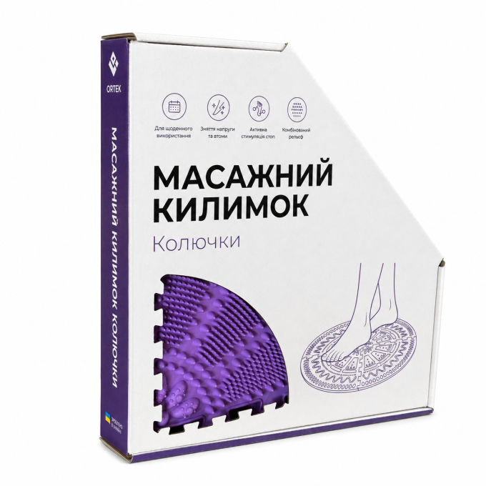 Килимок масажний Ortek "Колючки" 1 сектор Графітовий 35x25 см