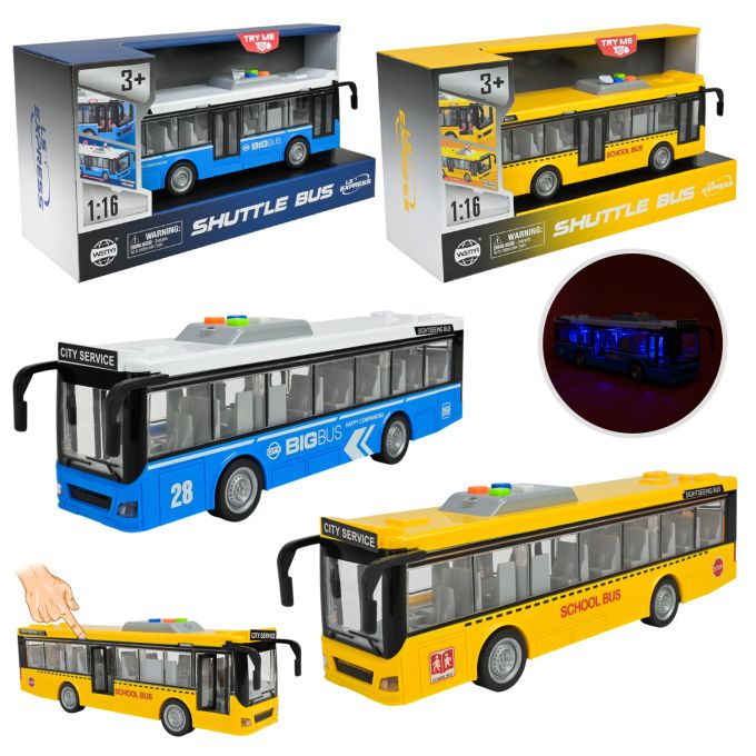 Автобус арт. WY910AB(24шт) батар. 2колір, зі свет.і муз.відкр.двері, короб. 32*10,5*16,5см