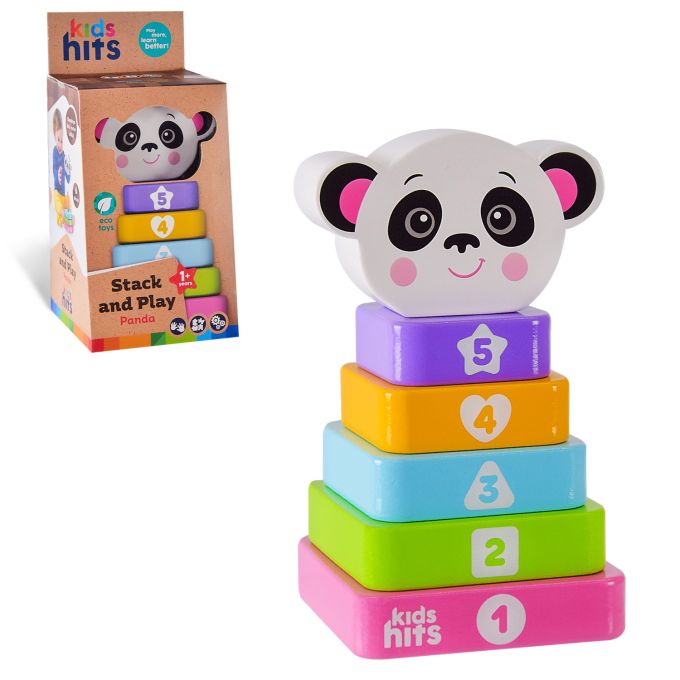Дерев'яна іграшка Kids hits арт. KH20/012 (16шт) пірамідка панда кор.11,5*23,1*11,5 см