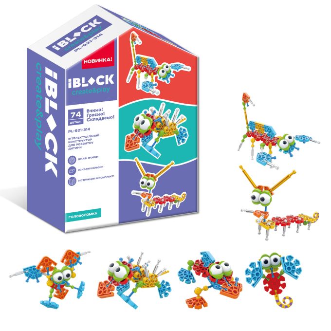 Іграшка конструктор IBLOCK  PL-921-314, 74 дет., у коробці 18,5*24,5*8 см.