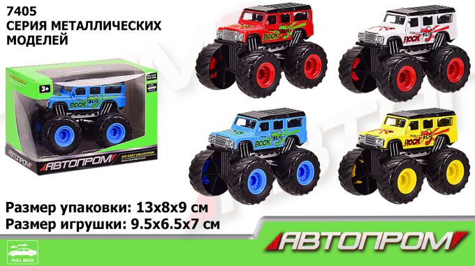 Машина мет. АВТОПРОМ арт. 7405 ,1: 50,4 кольору, короб. 13 * 8 * 9 см