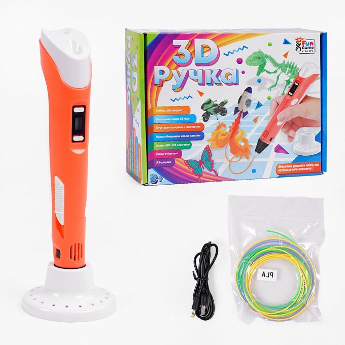Ручка 3D, USB кабель живлення, в коробці