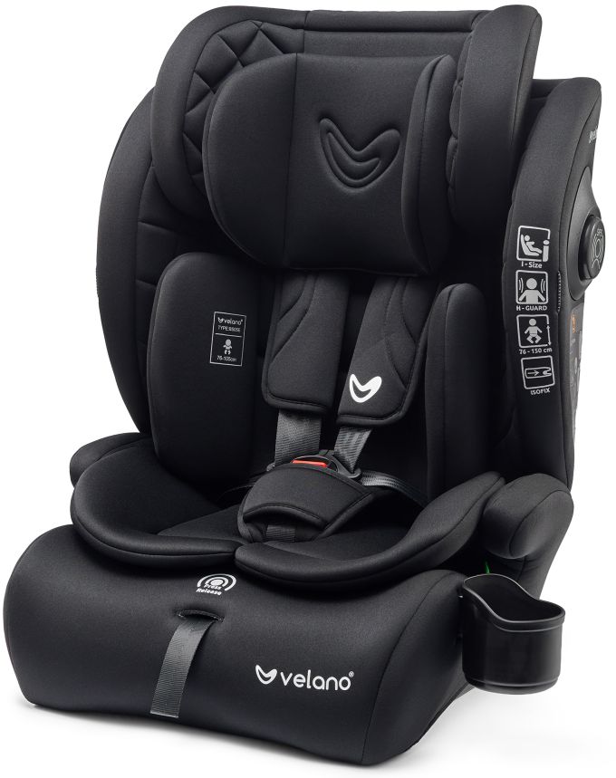 Автокрісло VELANO Flexo i-Size 76–150 см, ISOFIX + Top Tether/ремінь, black