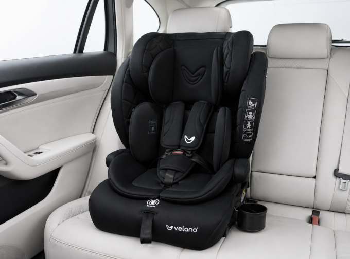 Автокрісло VELANO Flexo i-Size 76–150 см, ISOFIX + Top Tether/ремінь, black